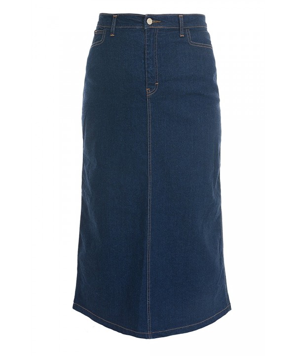 Ladies Women's Indigo Stretch Denim Maxi Skirt Sizes 10 To 28. Length ...