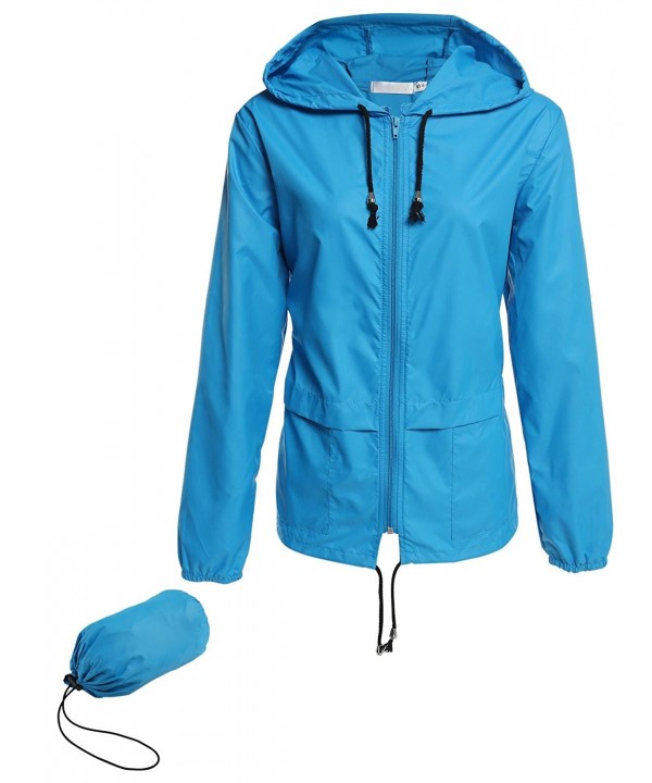 Women Lightweight Rain Jacket Outdoor Packable Waterproof Hooded ...