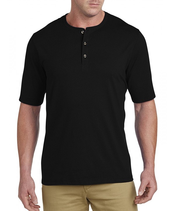 Big and Tall Wicking Henley - Black - CU115PZPN6X