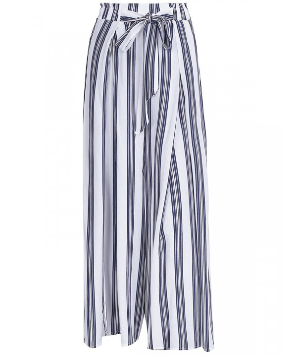 Simplee Elegant Striped Waisted Belted