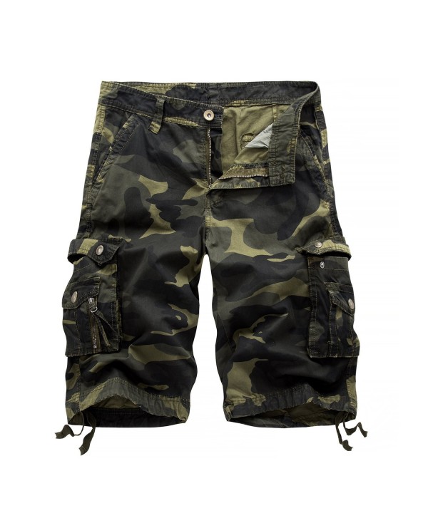 Hakjay MensSummer Multi Pocket Shorts Dark camouflage 30