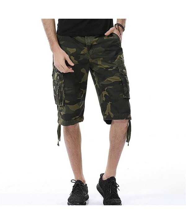 Men's Twill Cargo Shorts Camo Worker Shorts - 02-dark Army Camouflage ...