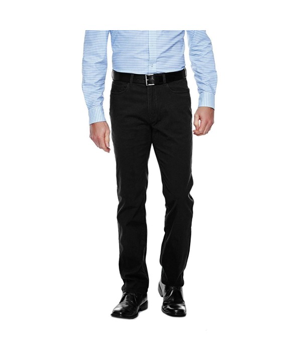 H26 Men's Slim Fit Bedford Cord Pants Black - CH182OHZORC