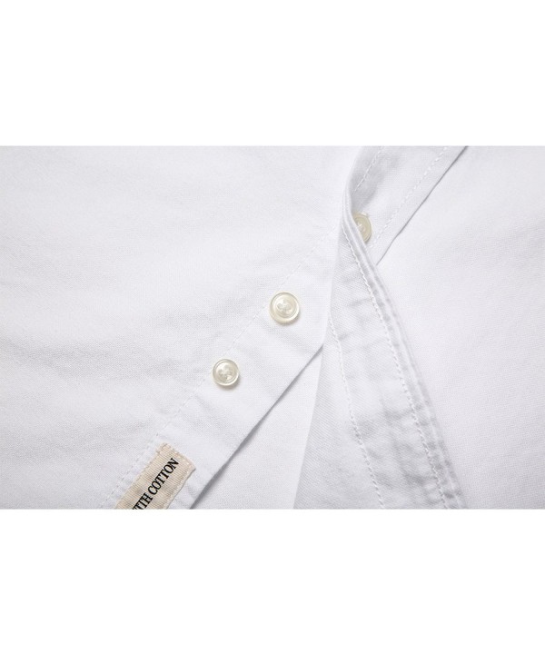 Men's Short Sleeve Oxford Button Down Casual Shirt - White - C21899NQXYI