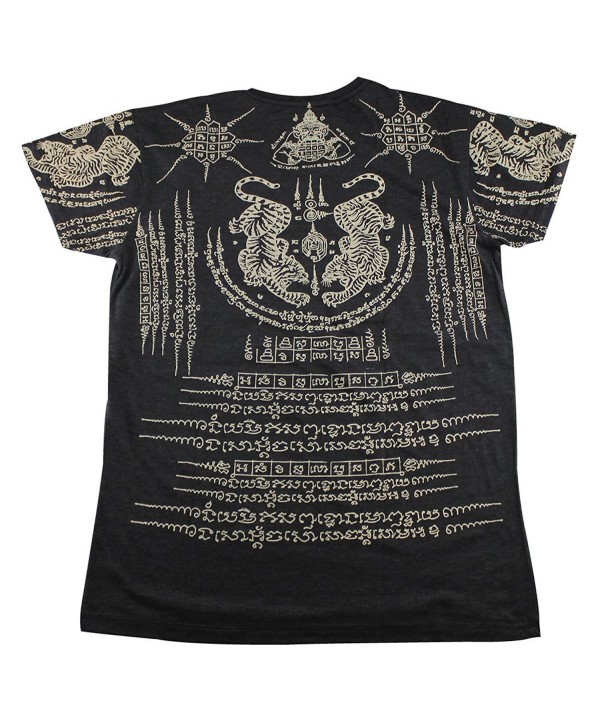 Thai Tattoo Sak Yant tiger native amulet T-Shirt Black / WK06.2 size XL ...