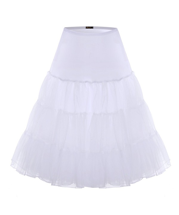 Women's 50s Vintage Petticoat Skirts Crinoline Tutu Underskirts - White ...