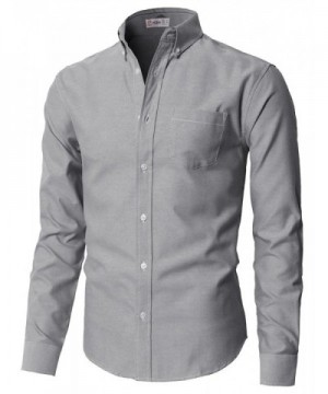 Mens Oxford Cotton Slim Fit Casual Button-Down Shirts Long Sleeve ...