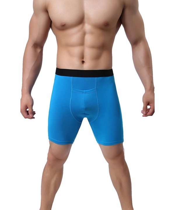 Mens Boxers Gym Sports Tight-Fitting Panties Long Legs Penis Convex ...