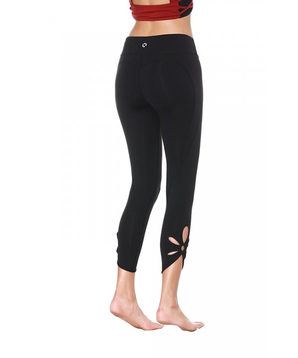 X Fit Sports Cutout Leggings Workout - Cutout Crop Black - C9189KEHC8S