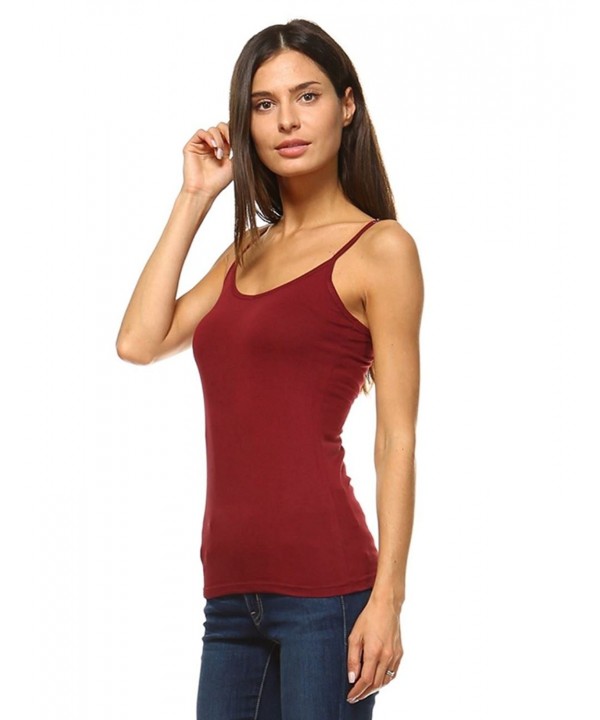 Women's Camisole Single Spaguetti Straps Tank Top Smooth Soft Plain Top ...