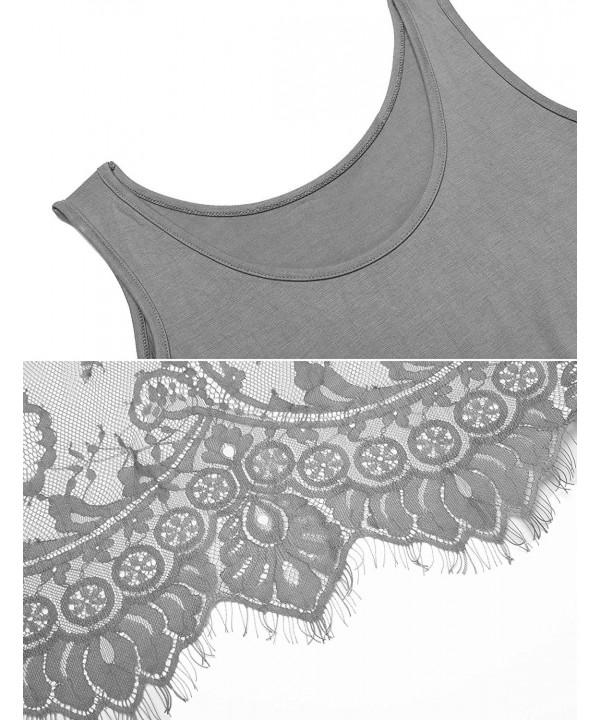 Womens Sexy Lace Trimmed Tank Top Shirt Extender Dark Grey C3180gh7sic