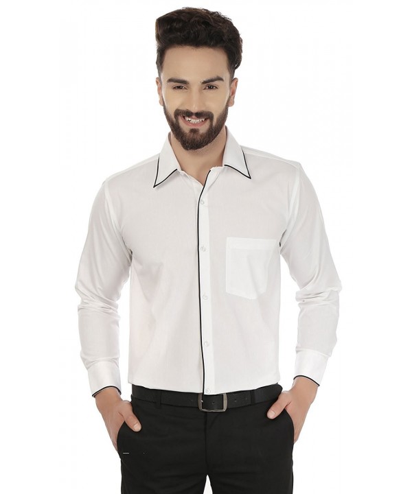 Men's Long Sleeve Cotton Button Down Collar Dress Shirt - White ...