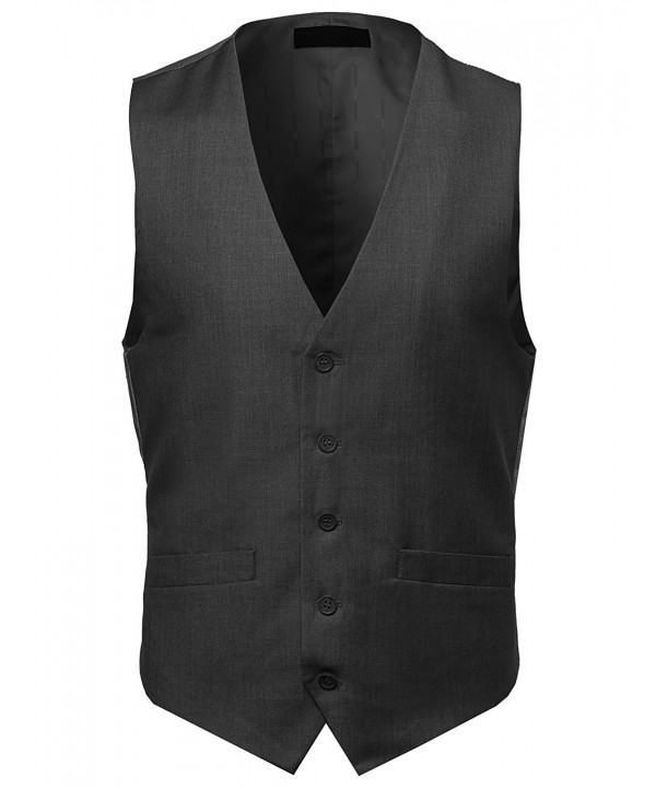 Men's Contemporary Classic Fit Stylish Contrast Vest - Charcoal ...