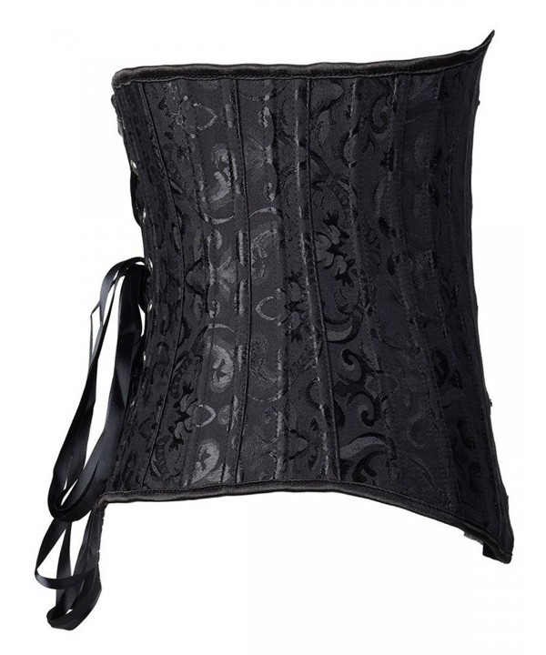 24 Spiral Steel Boned Underbust Corset Brocade Waist Cincher Black Cy11sucz42l 4838