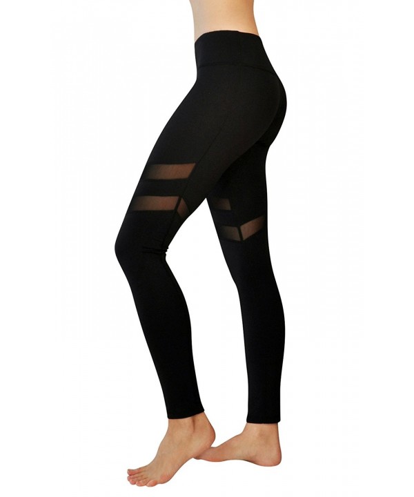 Mesh Panel Leggings - Long Black - CD1880IUNYK