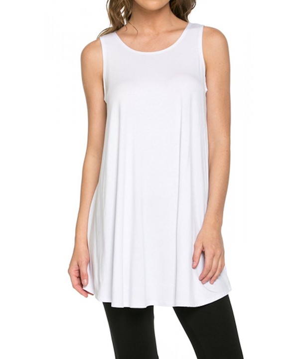 Womens Rayon Span Tunic Solid White