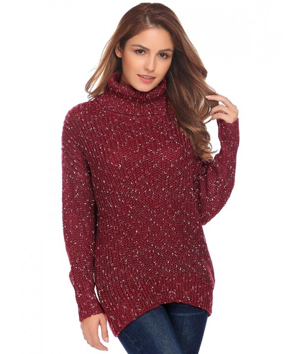 Women's Thick Knitted Stretchable Elasticity Mottled Chunky Sweater Top ...