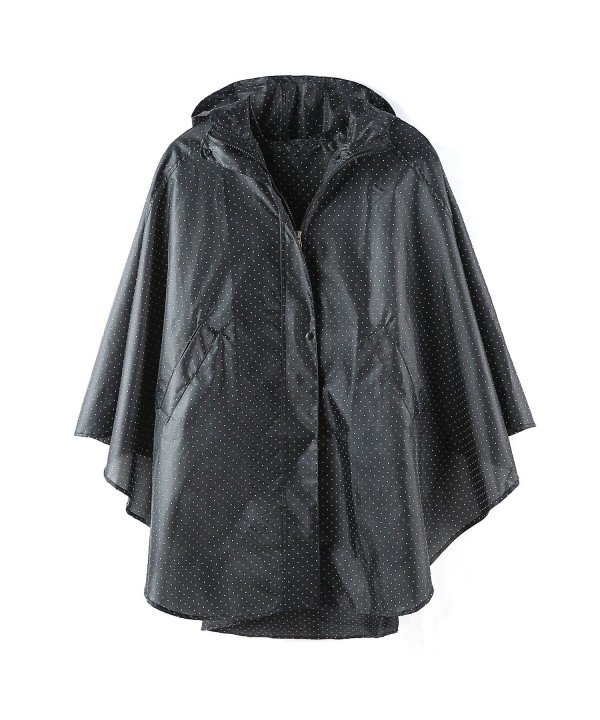 Women's Waterproof Lightweight Outwear Hooded Button Down Rain Jacket ...