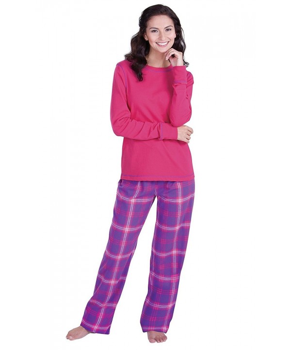 PajamaGram Flannel Pajamas Sleeves Raspberry