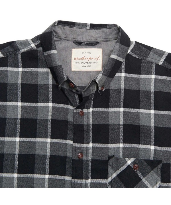 Weatherproof Vintage Men's Lightweight Plaid Flannel Shirt - Black ...