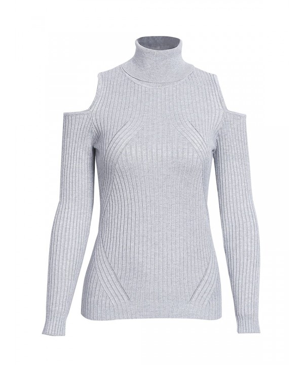 Simplee Shoulder Sweater Turtleneck Pullover