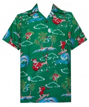 Hawaiian Shirt Mens Christmas Santa Claus Party Aloha Holiday Beach ...