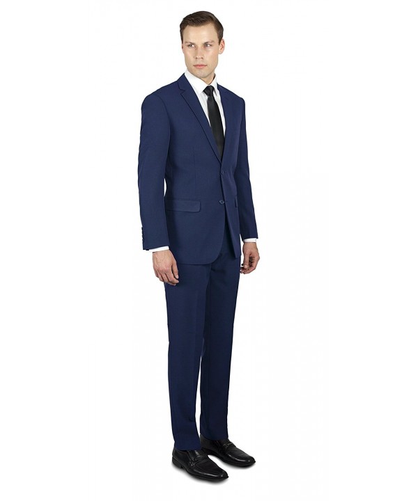 Men's Two Button Slim or Regular Fit Suit in Many Colors - Navy Blue ...