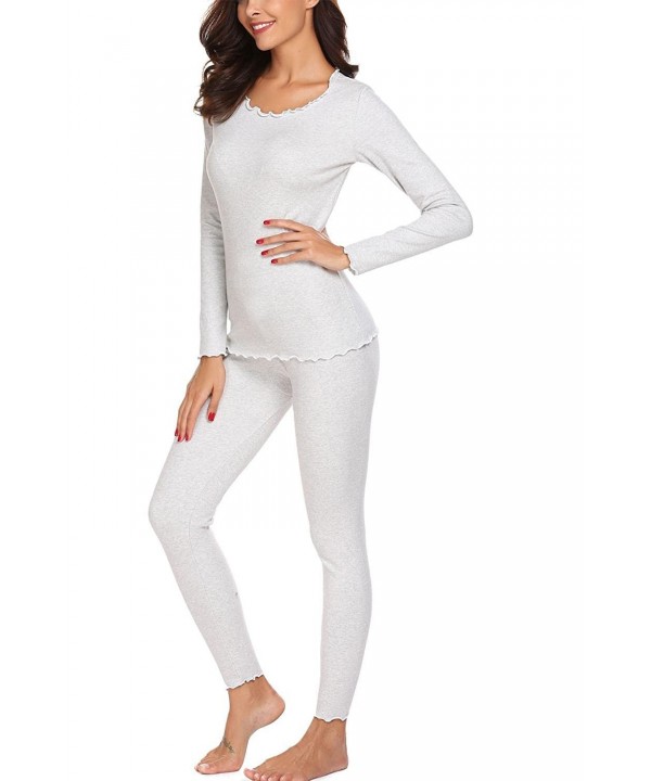 Women's Cotton Thermals Long John Underwear Set Top and Bottom Base ...