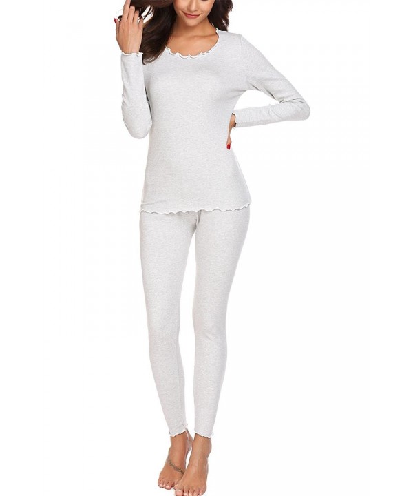 Women's Cotton Thermals Long John Underwear Set Top and Bottom Base ...