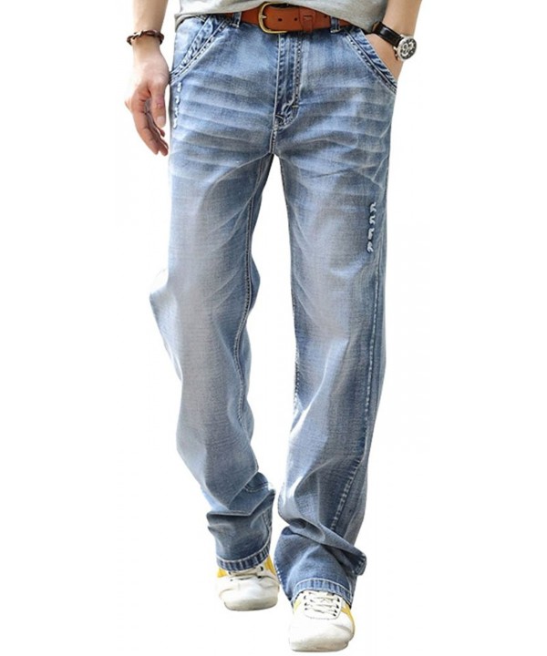 Men's Big and Tall Relaxed Fit Jean Loose Relaxed Straight Leg Jeans ...