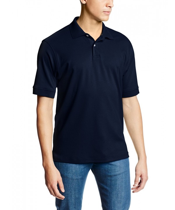 Men's Short Sleeve Cool Solid Polo Shirt - Dress Blue - CY11IF9DBB5