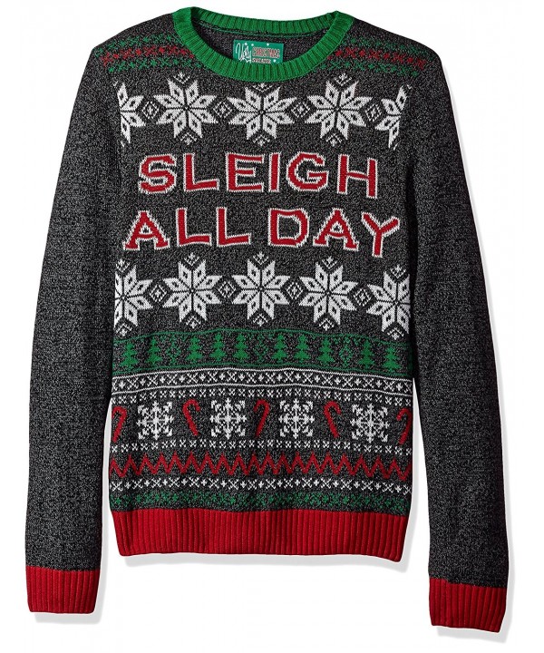 Ugly Christmas Sweater Sleigh Black