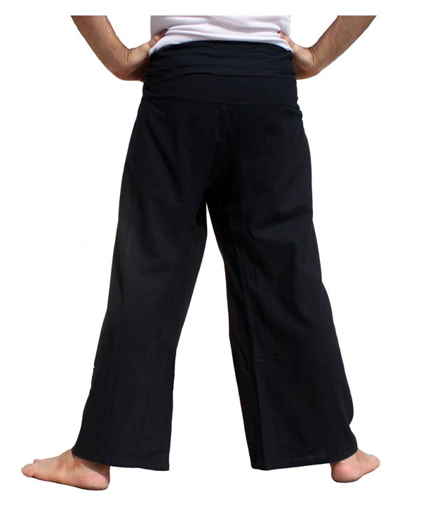 Brand Tough Thin Cotton Thailand Fisherman Wrap Pants - Black - CB120ENGHTH