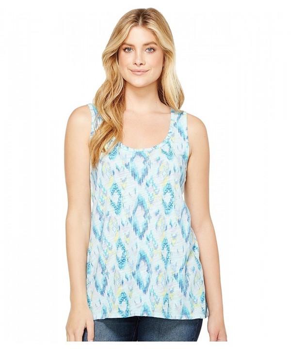 Womens Sunset Sky Crossback Tank Top - Swimming Pool Blue - CZ12N1HXOKD